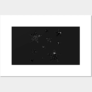 Black Faux Glitter Stars Posters and Art